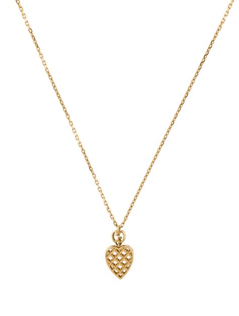 gucci diamantissima heart necklace|GUCCI 18K Yellow Gold Diamantissima Heart Pendant Necklace .